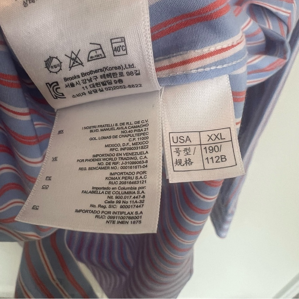 Brooks Brothers Button Down Shirt Mens Large Multicolor Stripe Long Sleeve - Picture 6 of 10